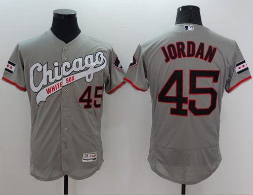 White Sox #45 Michael Jordan Grey Flexbase Authentic Collection Cooperstown Stitched MLB Jersey